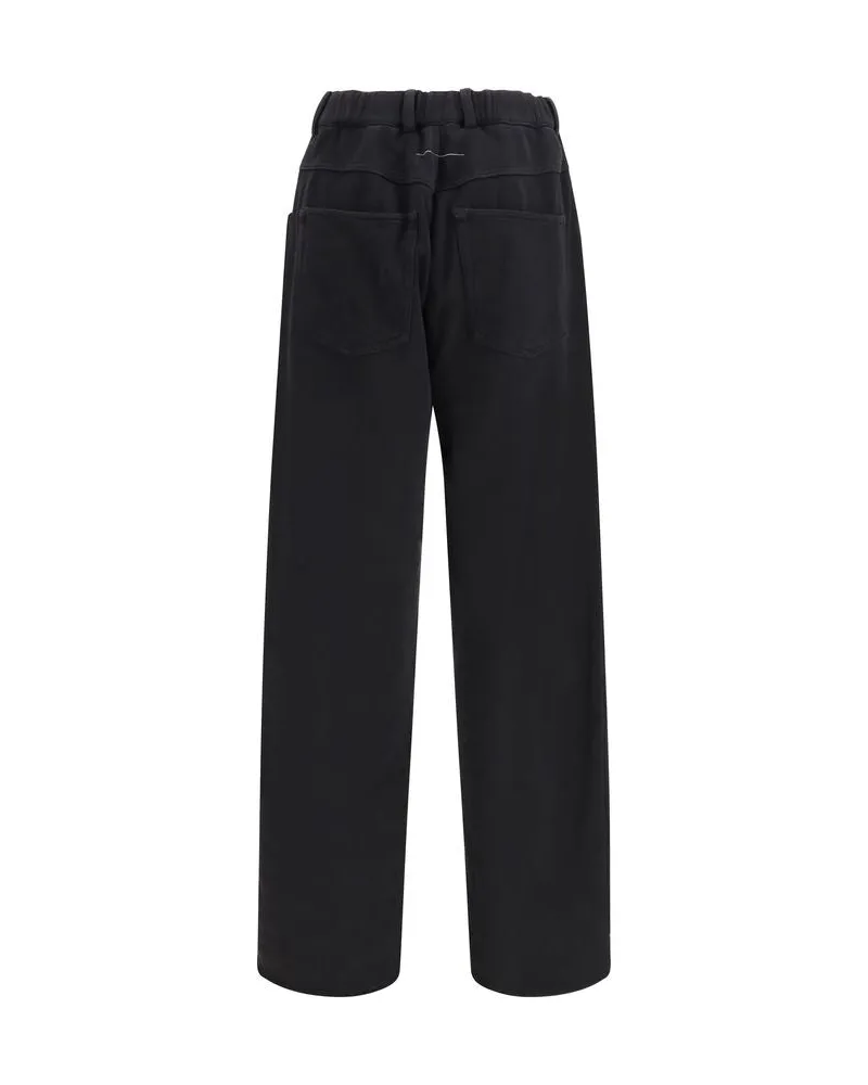 Maison Margiela Women's Black Cotton Casual Pants Black