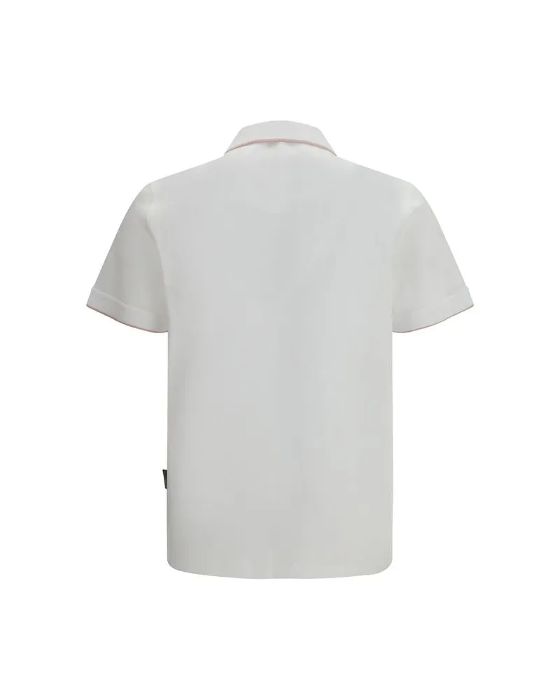 MOORER Men's White Cotton Polo Shirt White