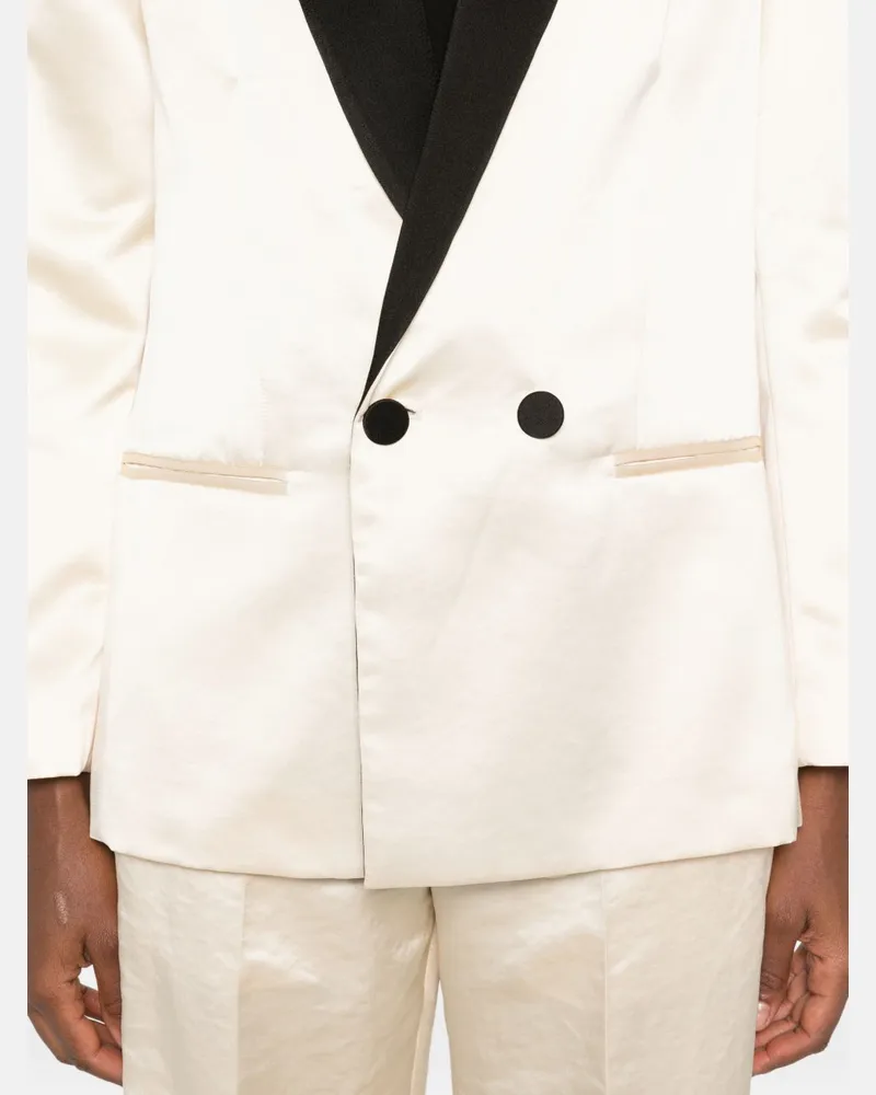 forte_forte Satin Tuxedo Blazer — Ivory Ivory