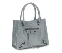 Women's Le City Tote Mini Handbag Blue Grey Lamb Ovis Aries Handbags Hand Bags