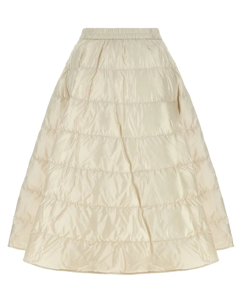Moncler Quilted Padded Skirt — Ivory Ivory