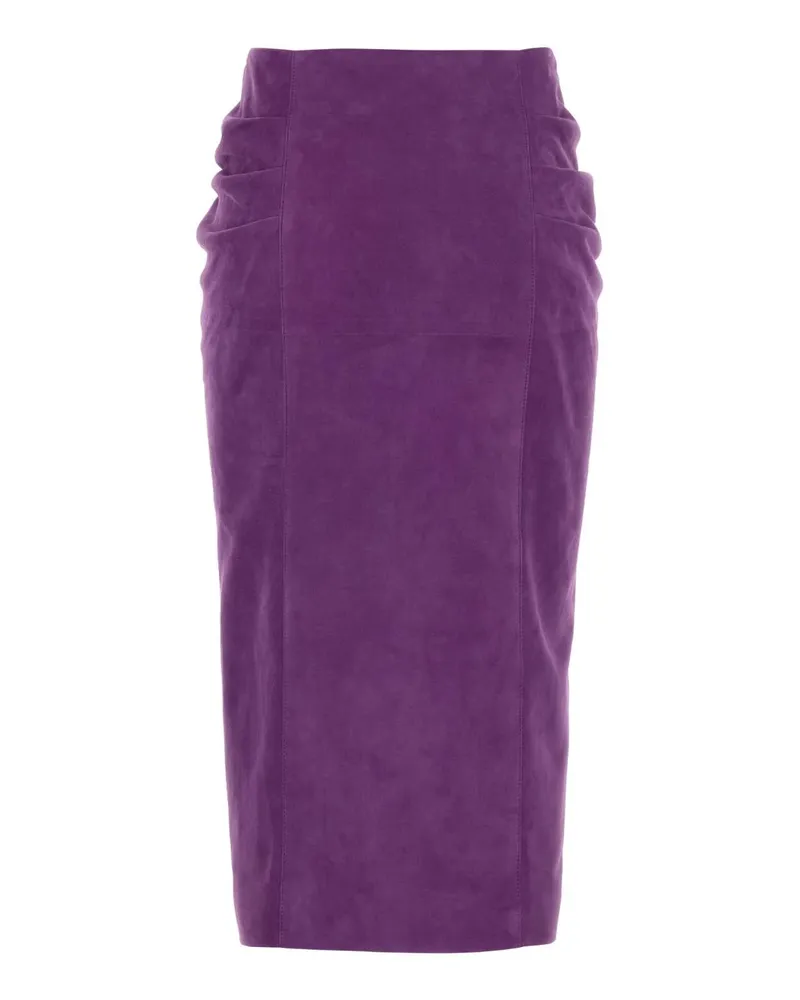 Valentino Garavani Women's Purple Suede Skirt Deeppurple Gonne Purple