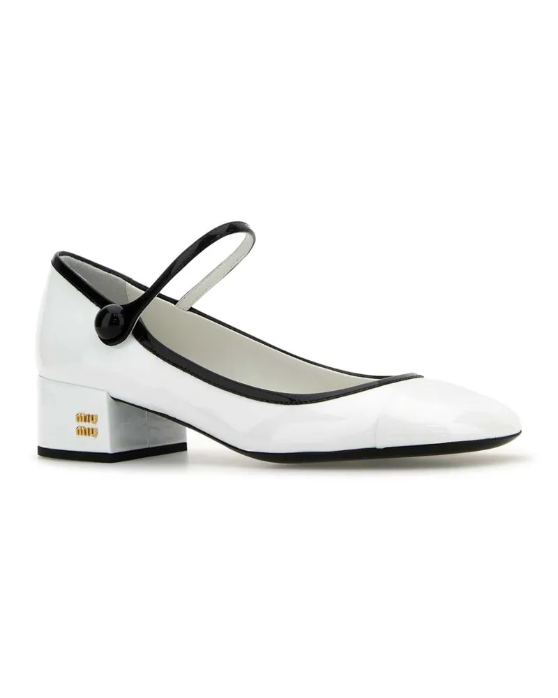 Miu Miu 5i435efa03506e F0964 Bianconero Vitello Scarpe Con Tacco High Heel Shoes White