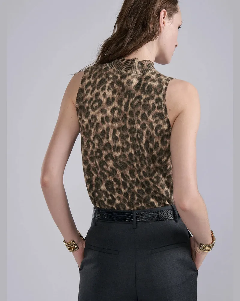 Barbara Bui Leopard-Print Knit Tank Top — Leopard Leopard