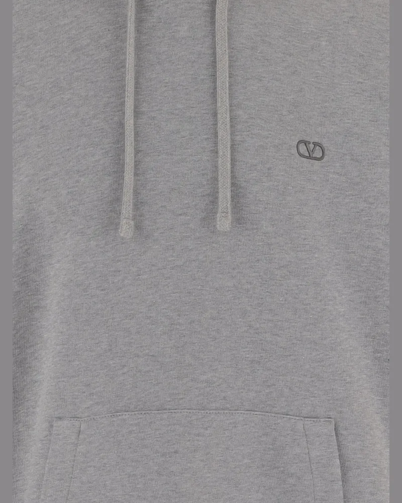 Valentino Garavani Men's Cotton Hoodie Grey Sweatshirts Sweater Gray