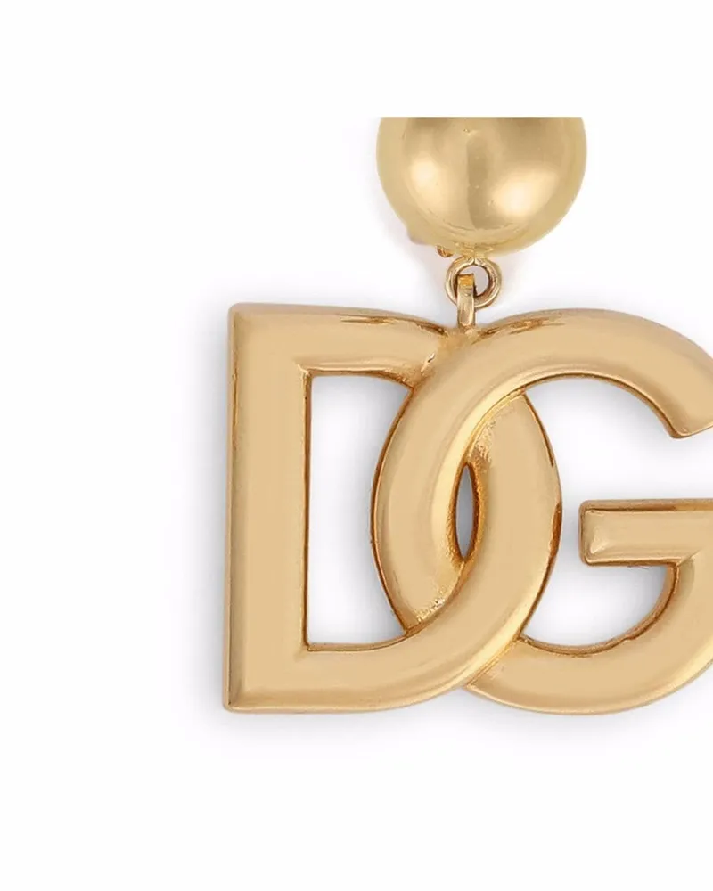 Dolce & Gabbana Logo Clip-On Earrings — Gold Gold