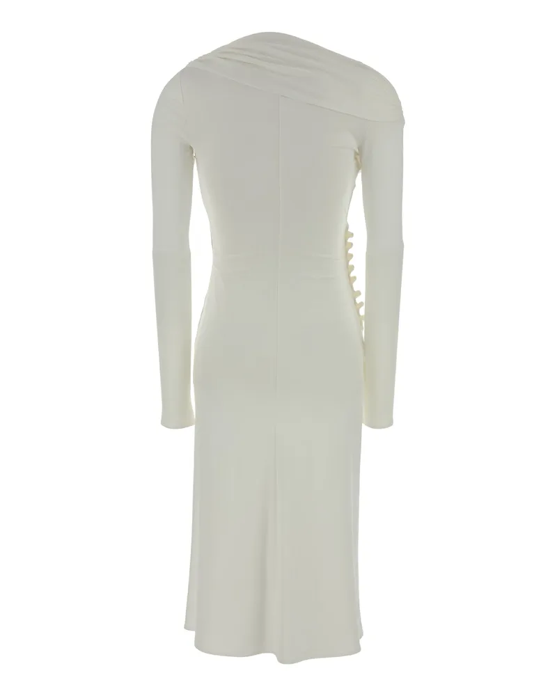 Elisabetta Franchi Women's Abito Midi Scollo V Avorio Abiti Dress White