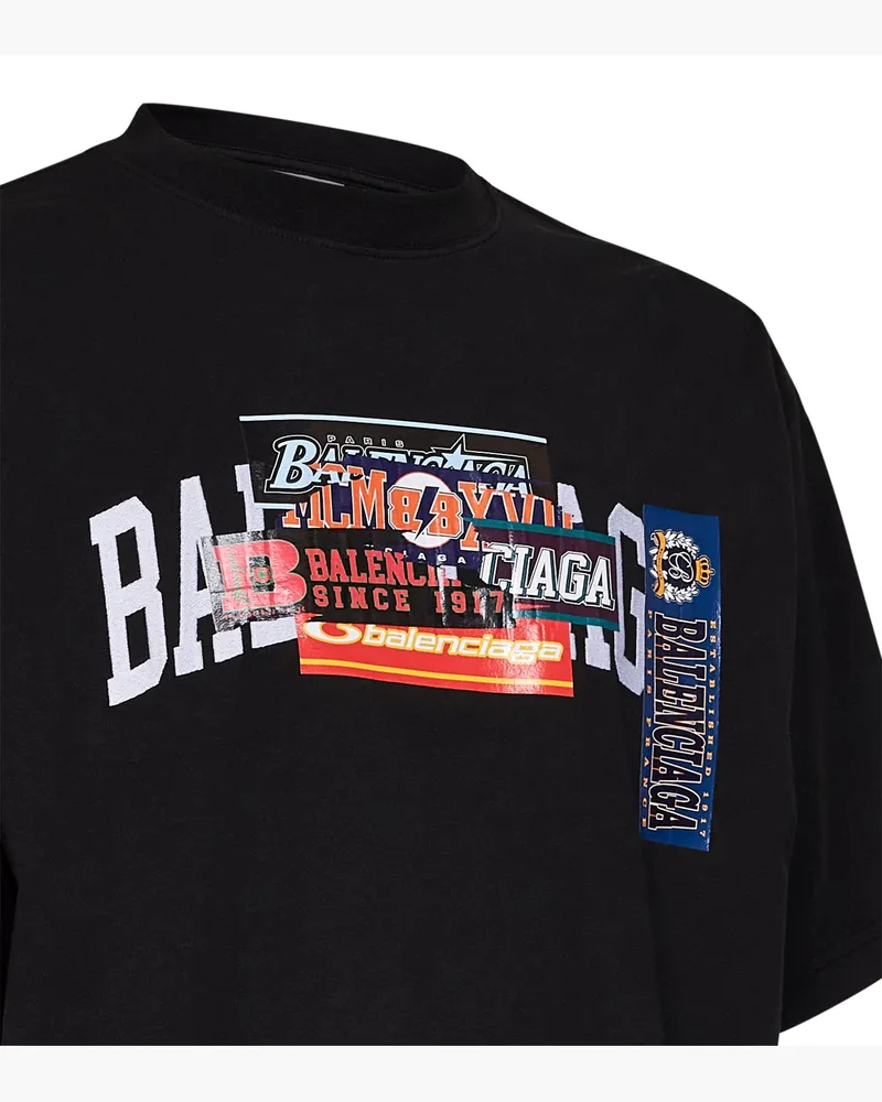 Balenciaga Men T-Shirt Bumper Stickers Black Cotton T-Shirts And Polos Black