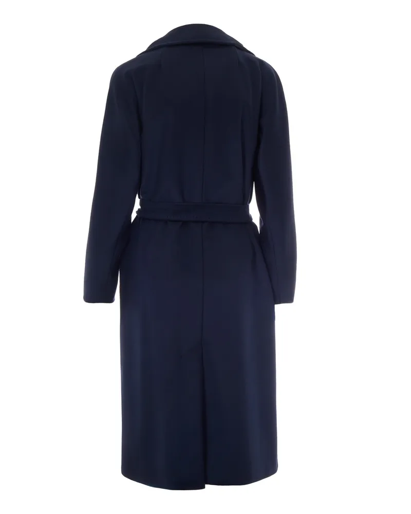 Max Mara Women's Coat Resina Cobalt Blue Virgin Wool Navy