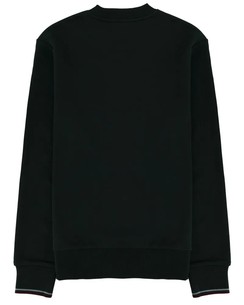 Fred Perry Logo-Embroidered Cotton Sweatshirt — Green Green