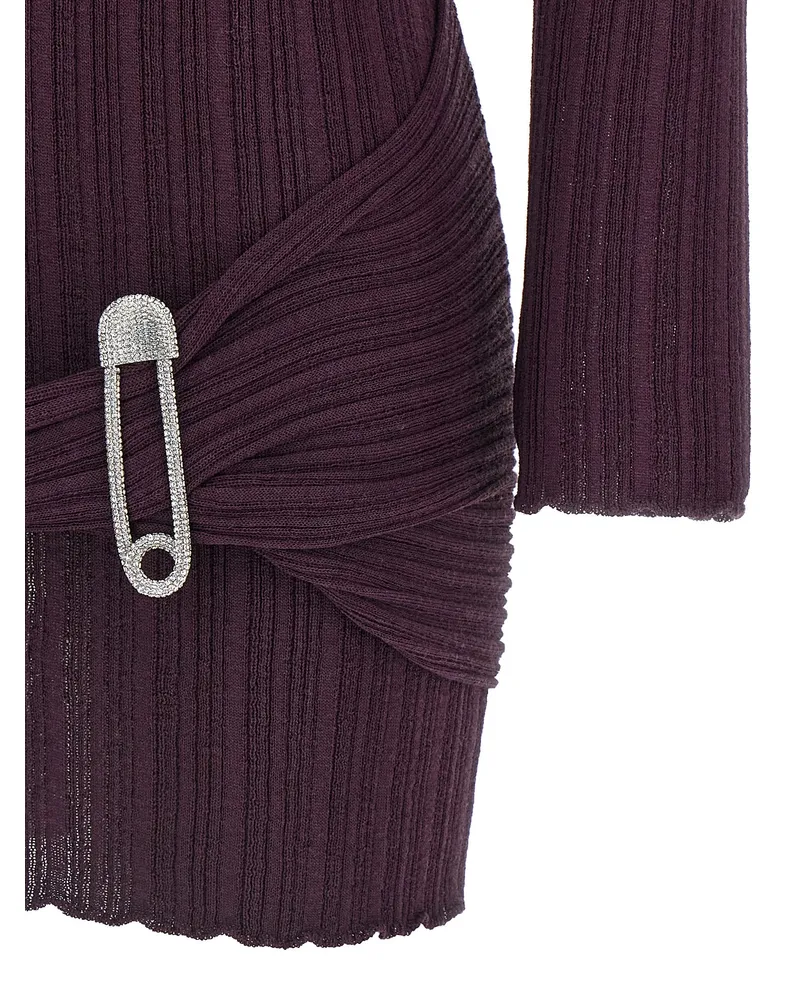 Giuseppe di Morabito Women's Purple Wool Short Dress Purple