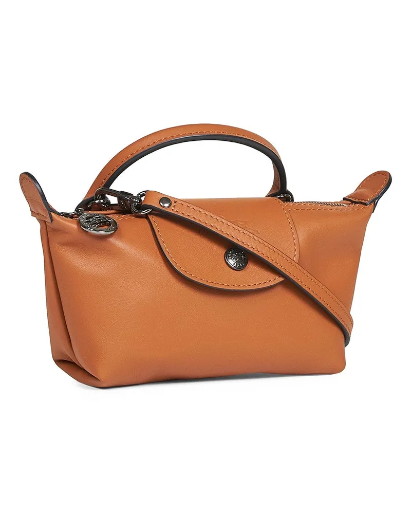 Longchamp Calfskin Leather Pouch — Brown Brown