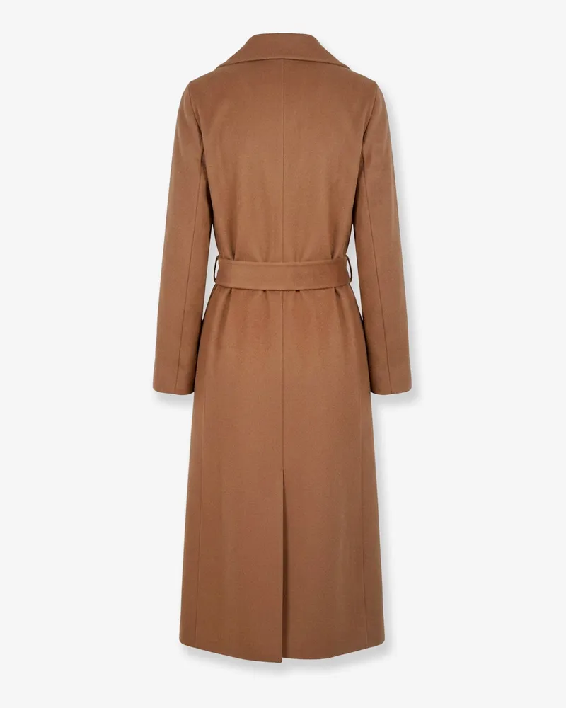 Max Mara Women's Coat Poldo Virgin Wool Brown Brown
