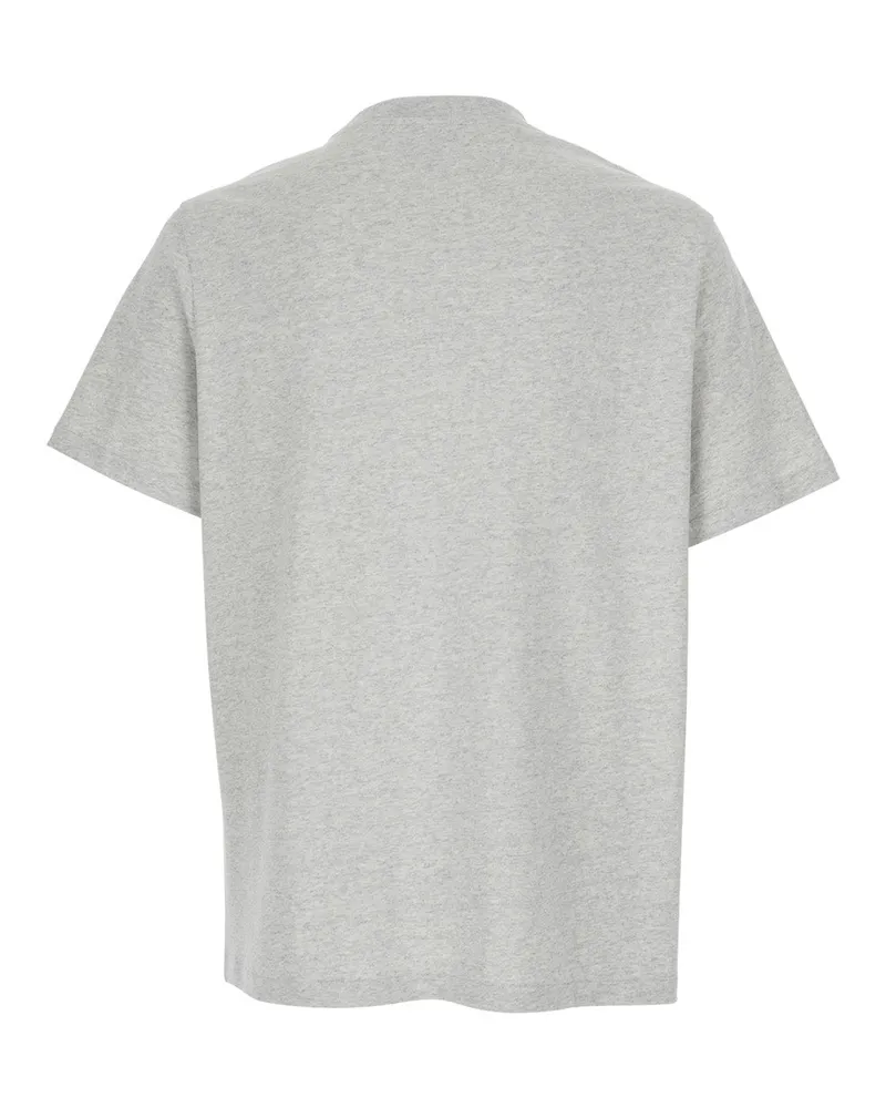 A.P.C. Logo-Embroidered Organic Cotton T-Shirt — Gray Gray