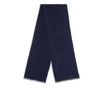Ribbed Cashmere Scarf — Navy
