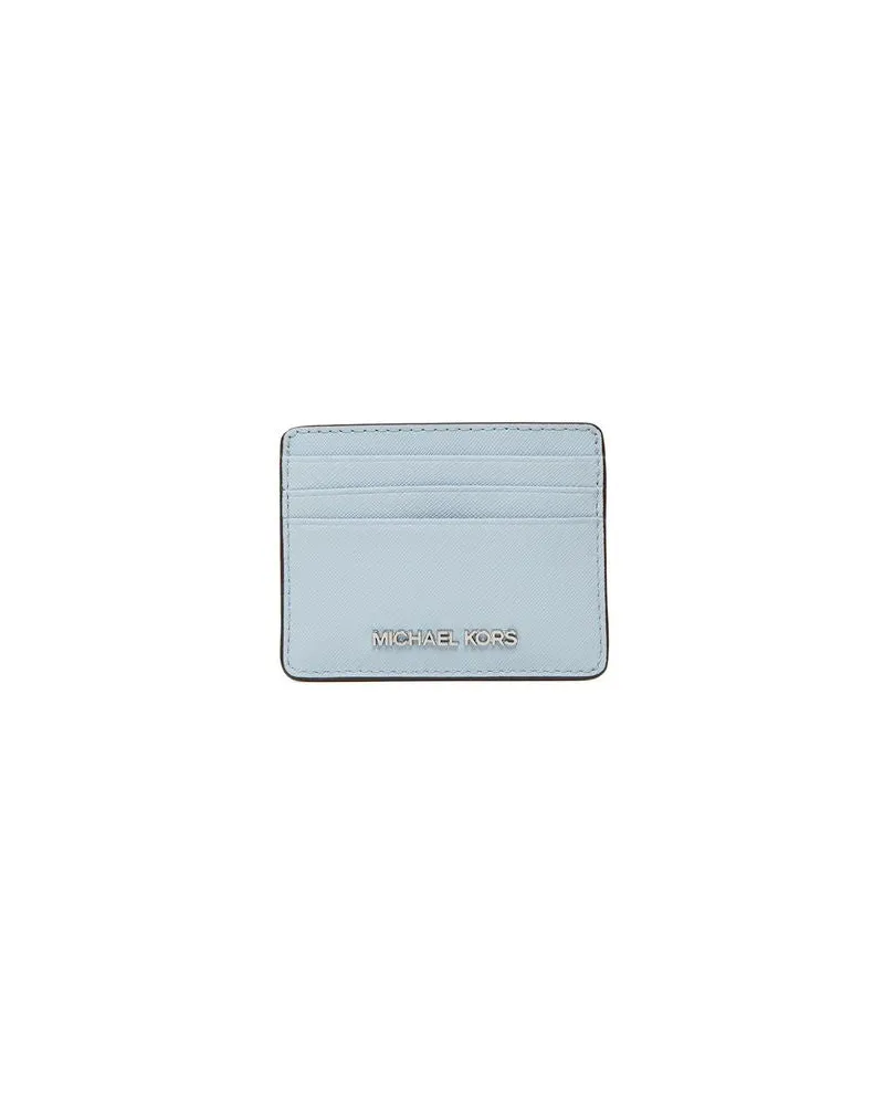 Michael Kors Women's Card Holder Pale Ocean Leather Bags Card-holders Blue