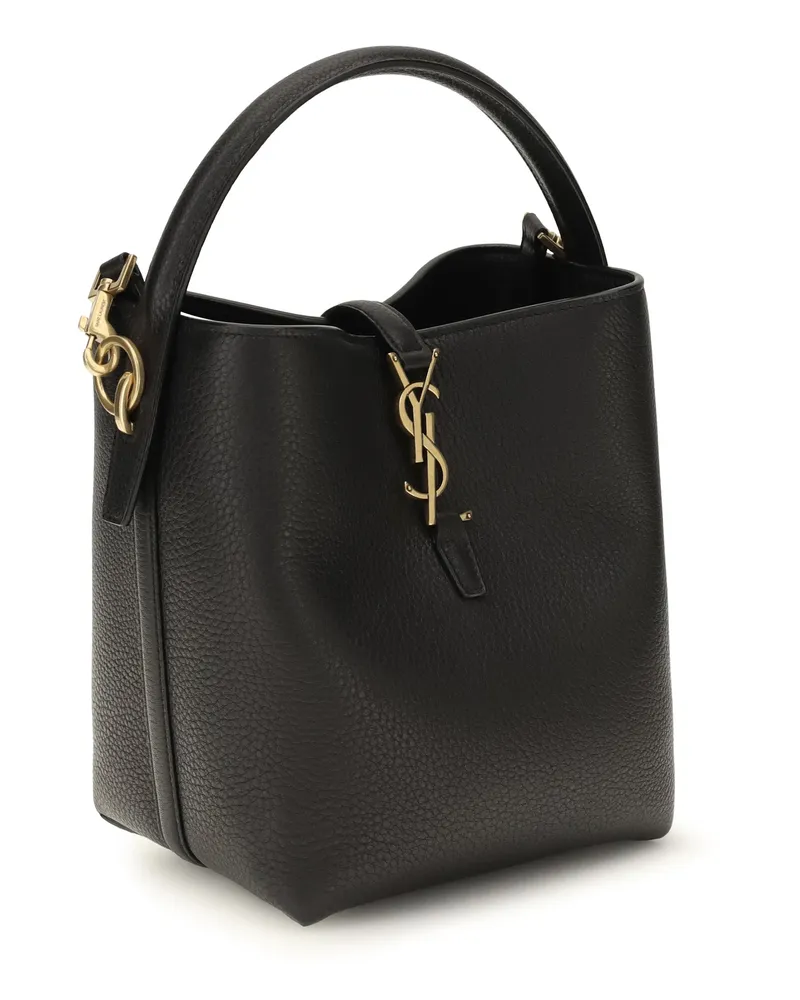 Saint Laurent Women's Le 37 Bucket Bag Nero Calf Leather Bos Taurus Black