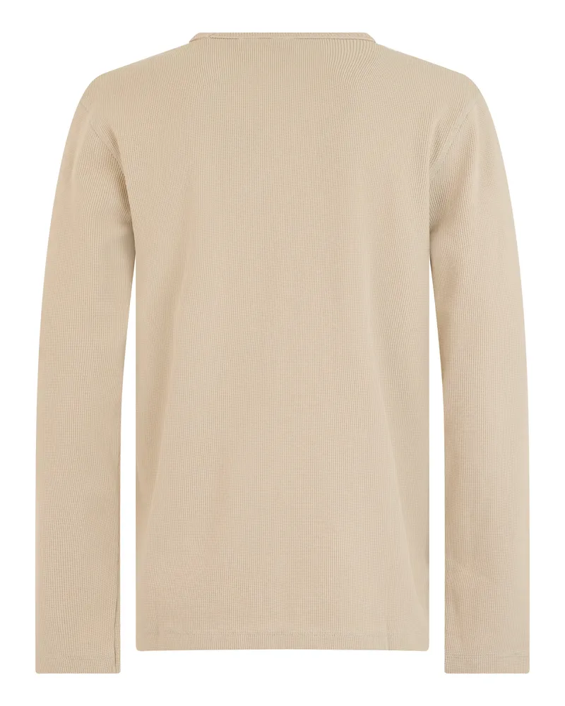 HUGO BOSS Men's Long-Sleeve Cotton T-Shirt Light Beige T-Shirts And Polos Beige