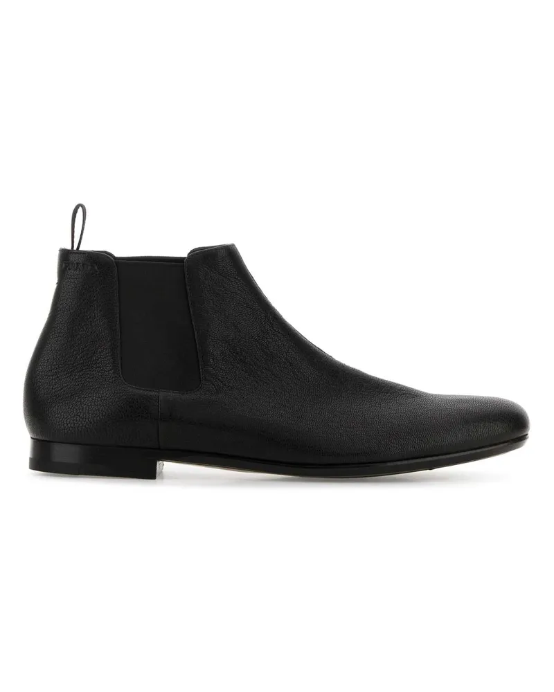 Prada Men's Formale Chelsea Boot Black Ovine Leather Black