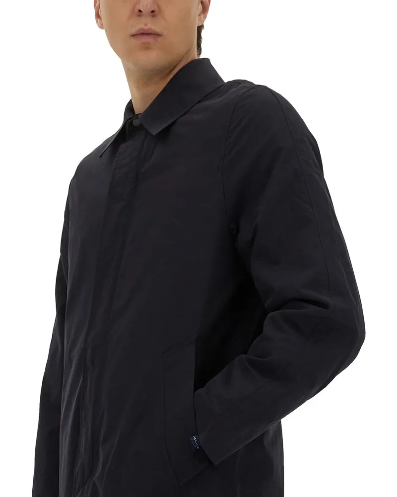 Paul Smith Waterproof Cotton-Blend Raincoat — Blue Blue
