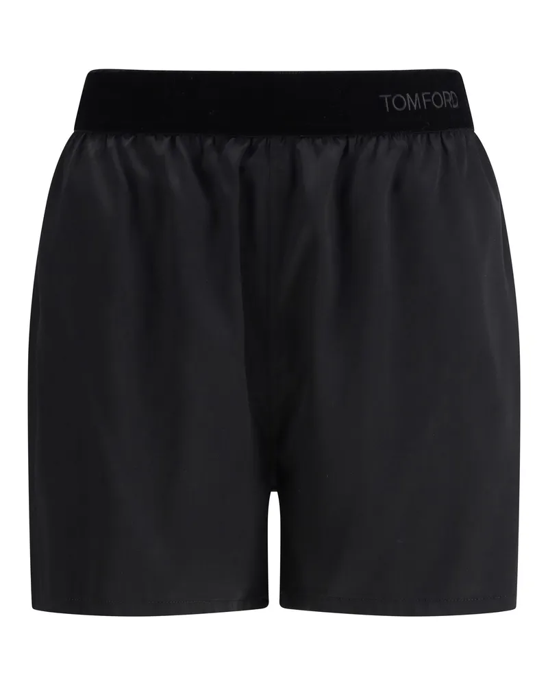 Tom Ford Women's Pj Shorts Stretch Silk Satin Black Black