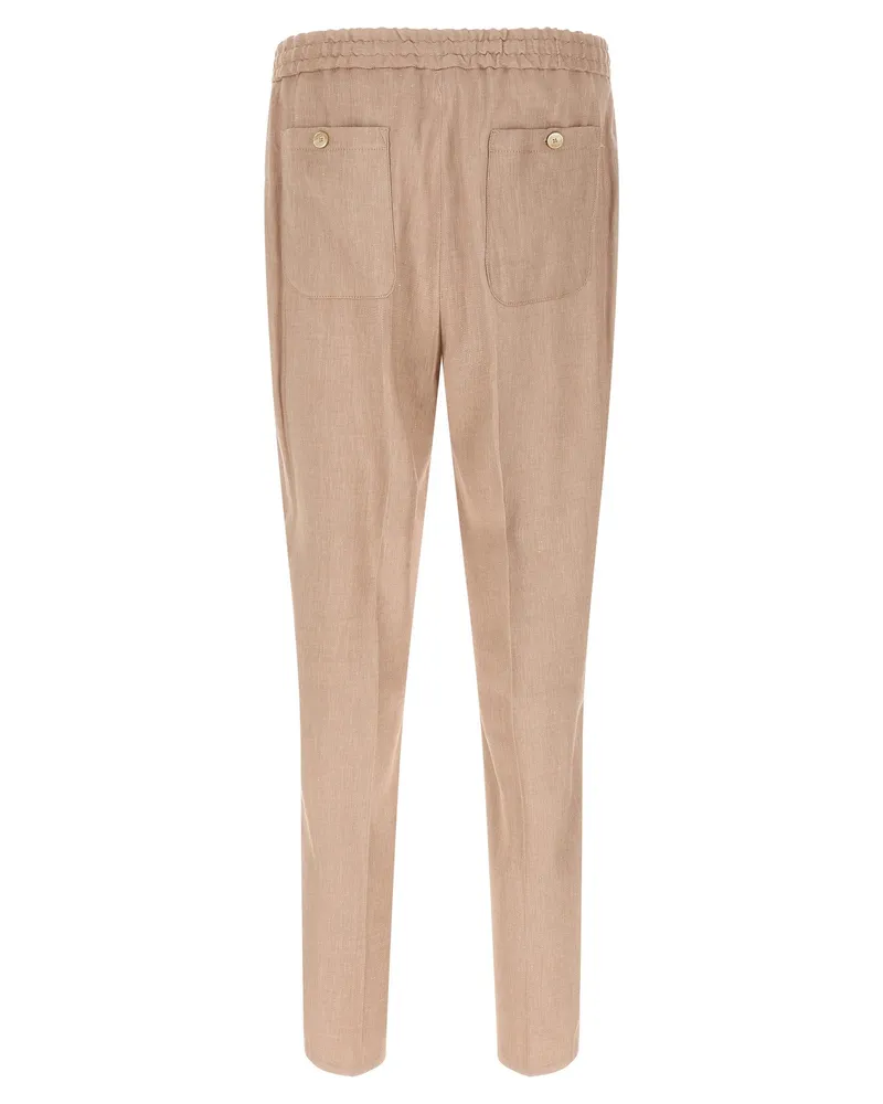 Etro Flamed Linen Blend Joggers — Beige Beige