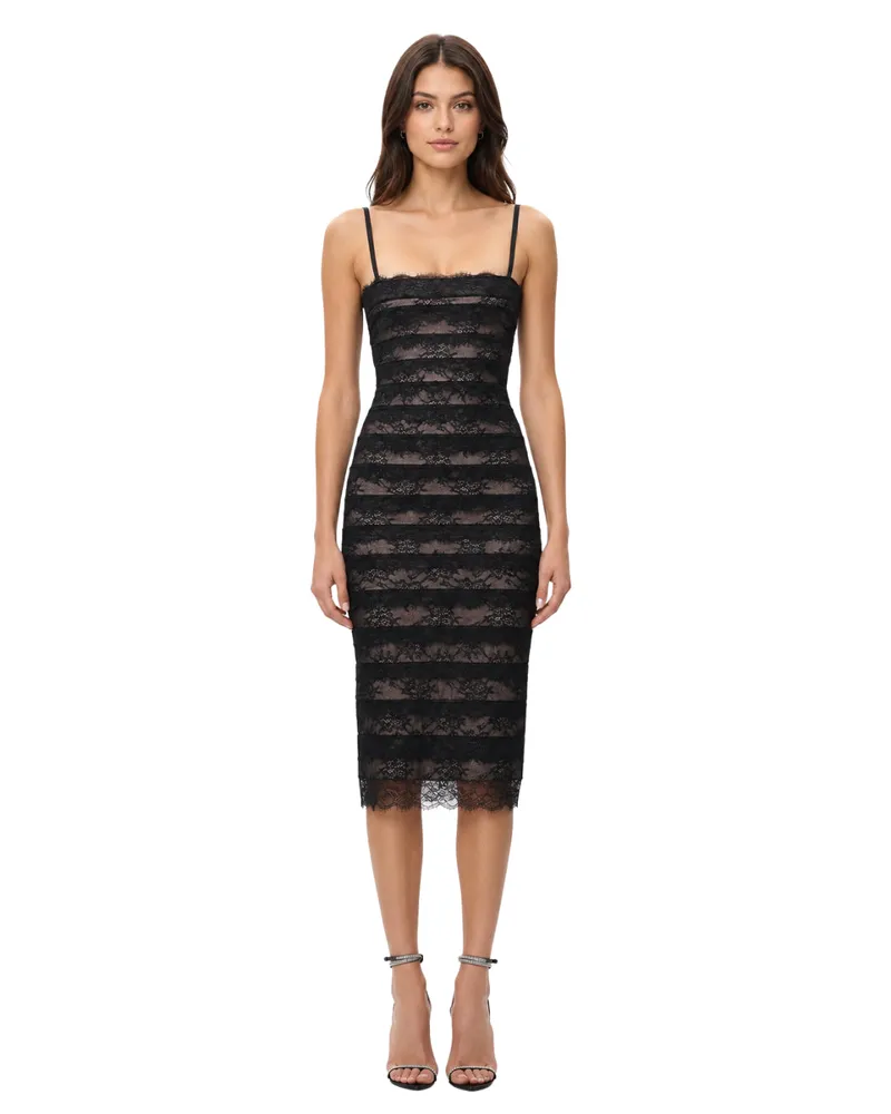 Hervé Léger Women Midi Dress Dara Black Polyester Black