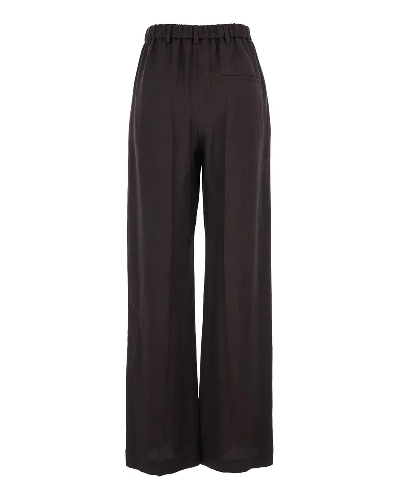 TELA Women's Trousers Linen-Blend Brown Viscose Brown