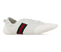 Men's White Leather And Suede Flex Sneakers Gwhgwhvrvgwh