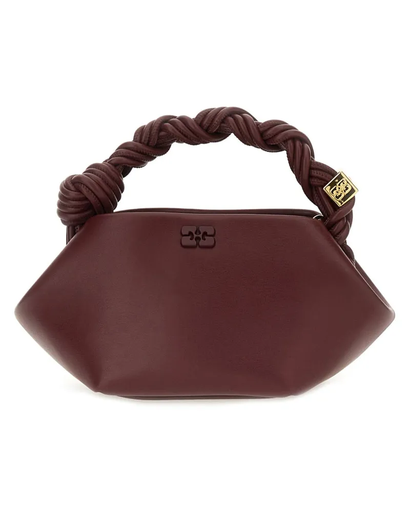 Ganni Women's Mini Handbag Bou Bordeaux Recycled Leather Handbags Hand Bags Brown