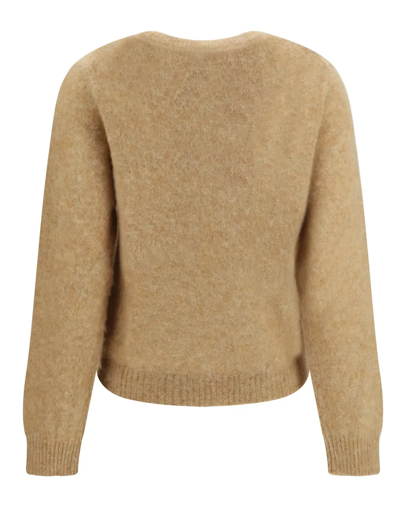 Ganni Alpaca Graphic Logo Sweater — Beige Beige