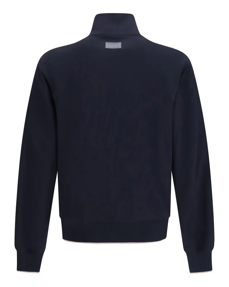 Dolce & Gabbana Men's Zip Jacket With Side Bands Very Dark Blue Polyamide Navy