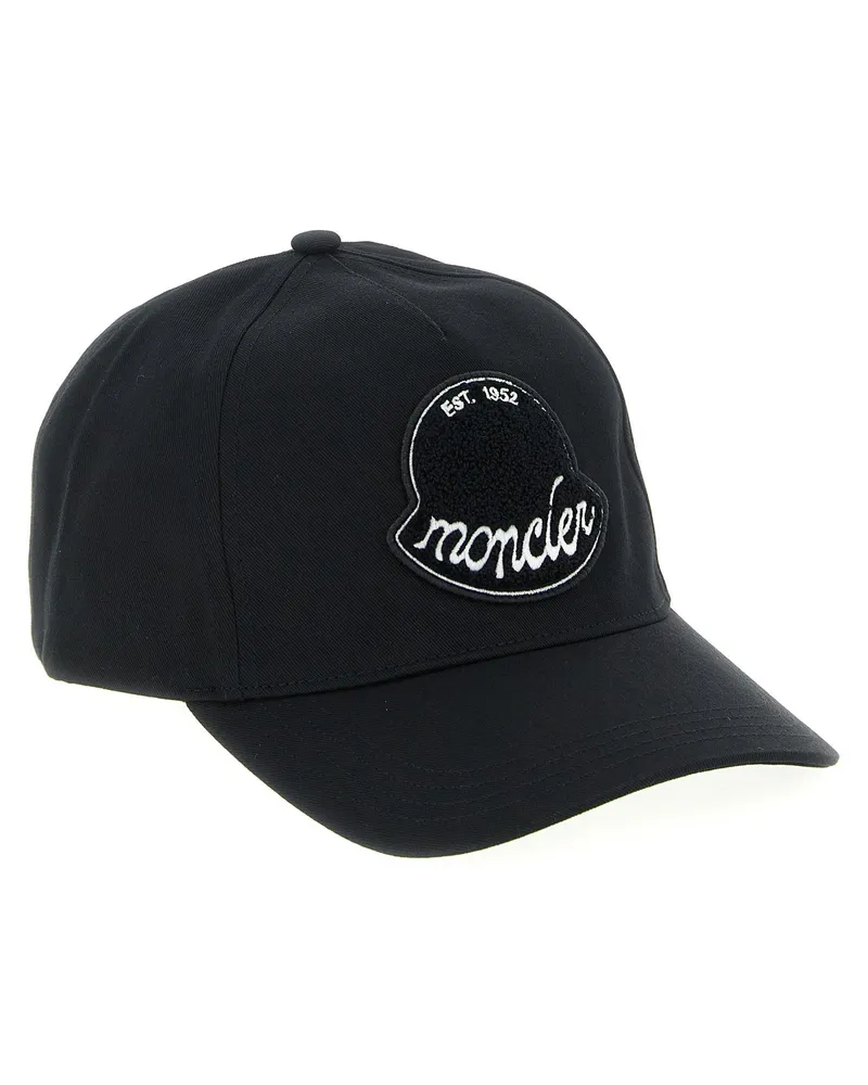 Moncler Logo-Embroidered Baseball Cap — Black Black