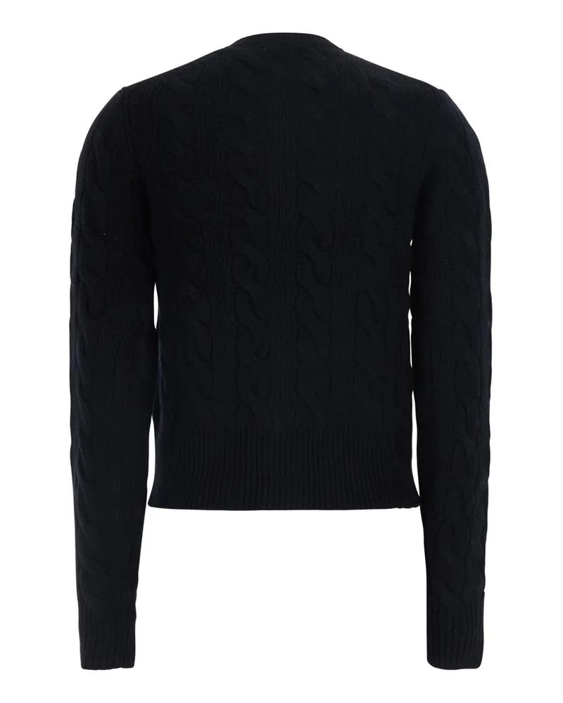 Ralph Lauren Women Cropped Wool And Cashmere Cardigan Black Tops Top Black