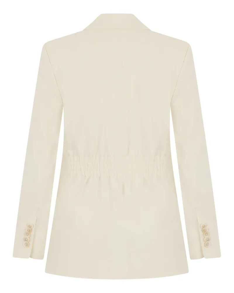 Veronica Beard Women's Blazer Ecru Cotton Blazers Jacket Beige