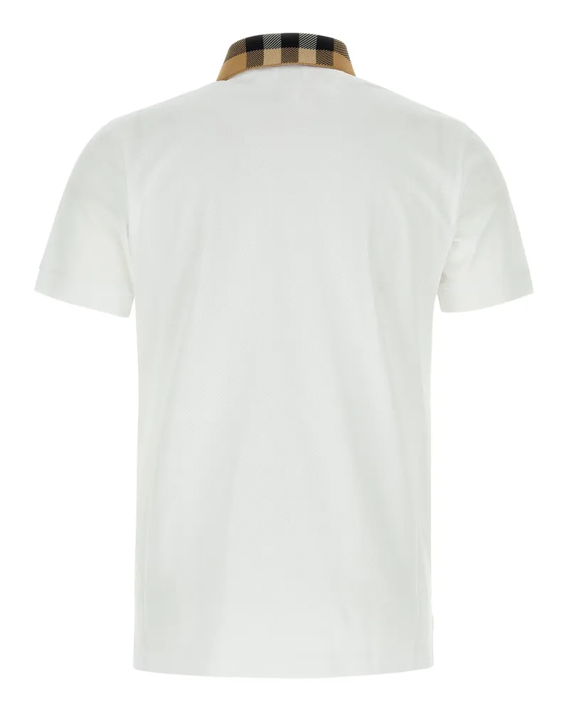 Burberry Men's Piquet Cotton Polo Shirt White White