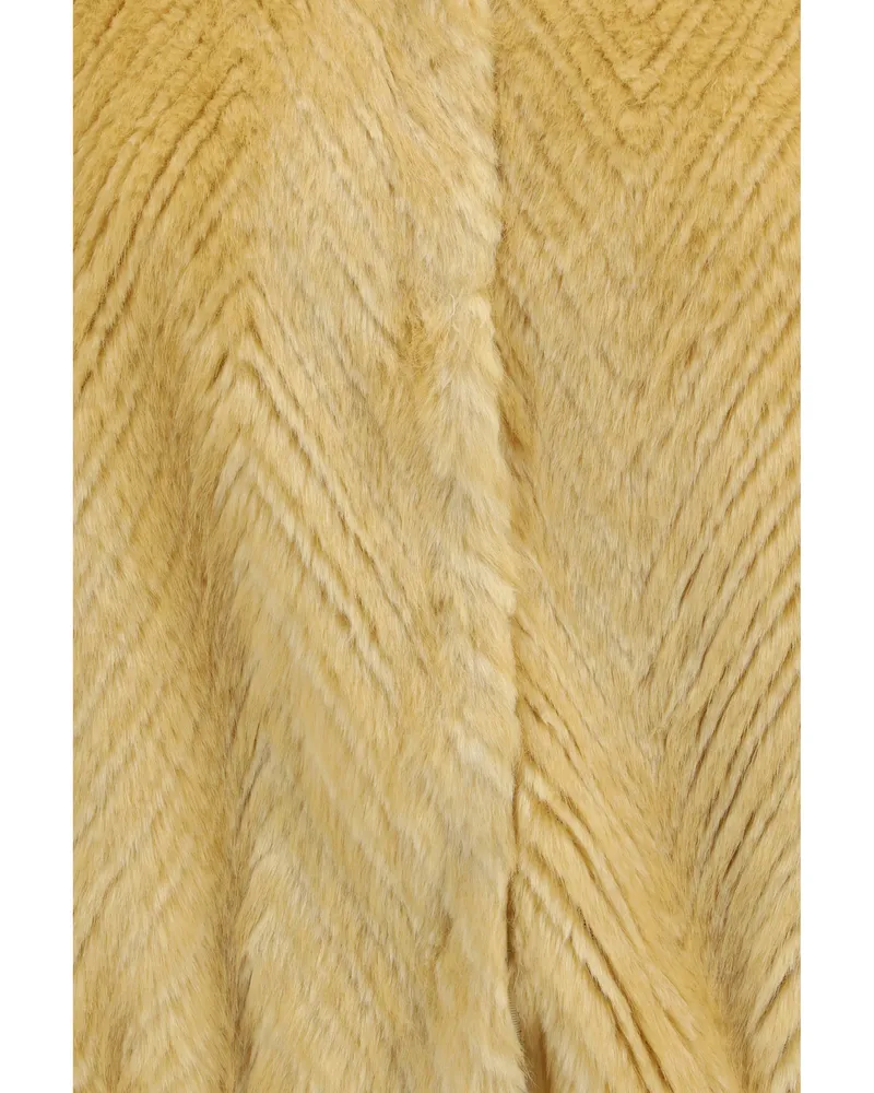 forte_forte Chevron Faux Fur Bomber Jacket — Yellow 