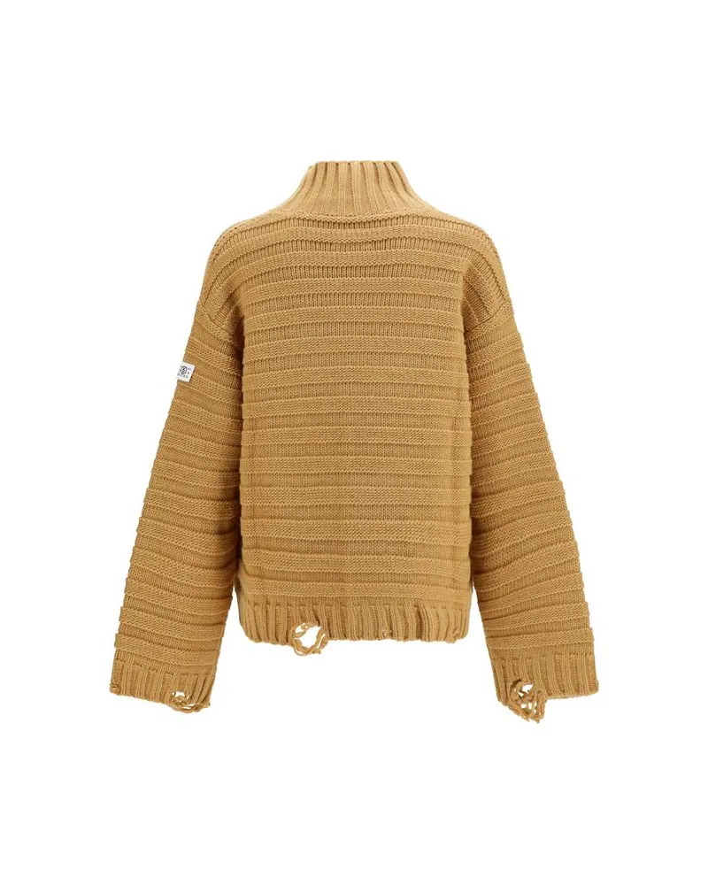 Maison Margiela Men's Beige Wool Oves Aries Turtleneck Clothing Beige