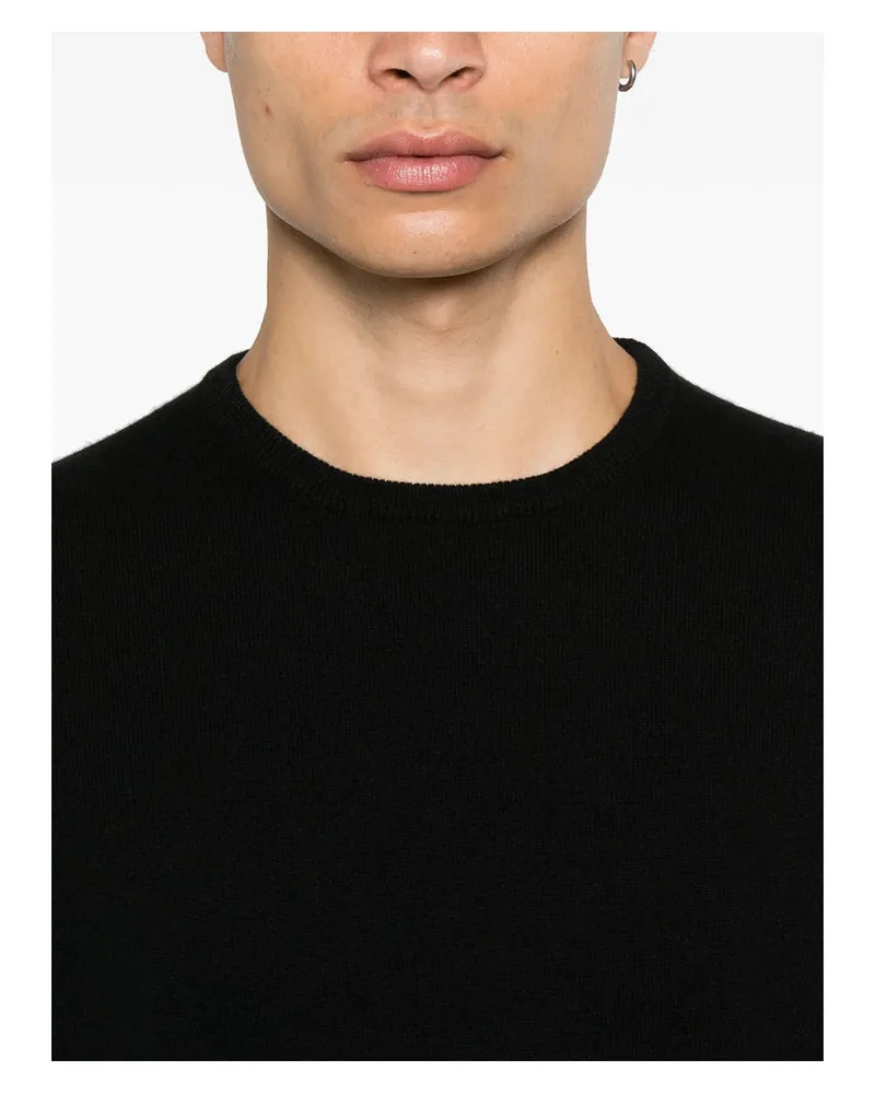 La Fileria Cashmere Crew Neck Sweater — Black Black