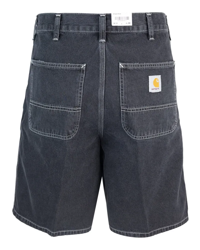 Carhartt WIP Men's Denim Bermuda Shorts Black Cotton Norco Black