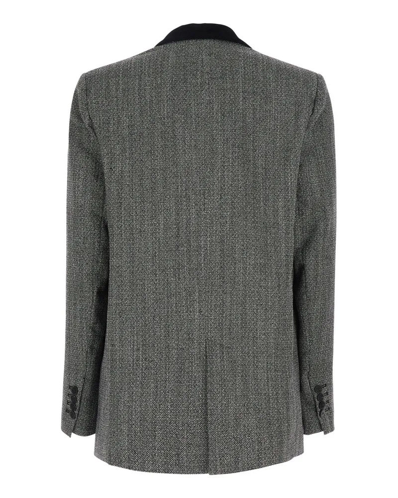 forte_forte Women's Jacket Single-Breasted Velvet Collar Grey Polyester Blazers Gray