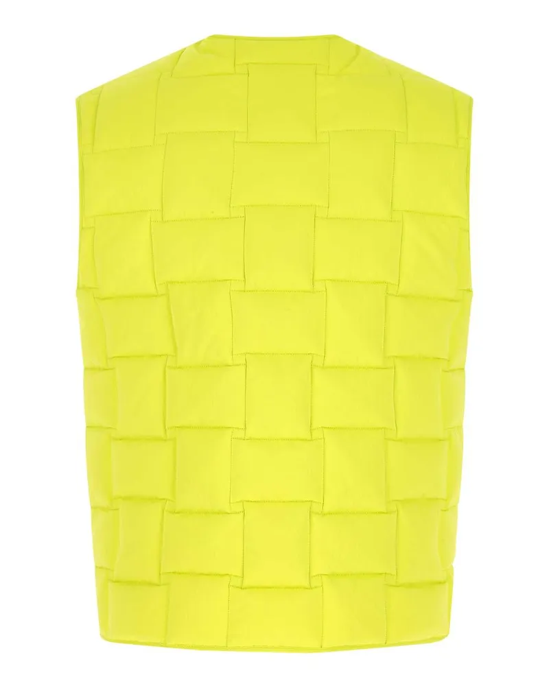 Bottega Veneta Men's Fluo Yellow Nylon Padded Vest 7214 Giacche E Gilet Jacket Yellow