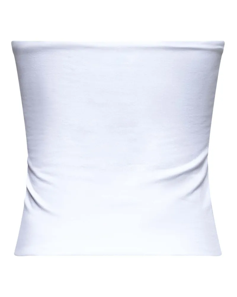 Brunello Cucinelli Women Bandeau Jersey Top White Cotton Tops White