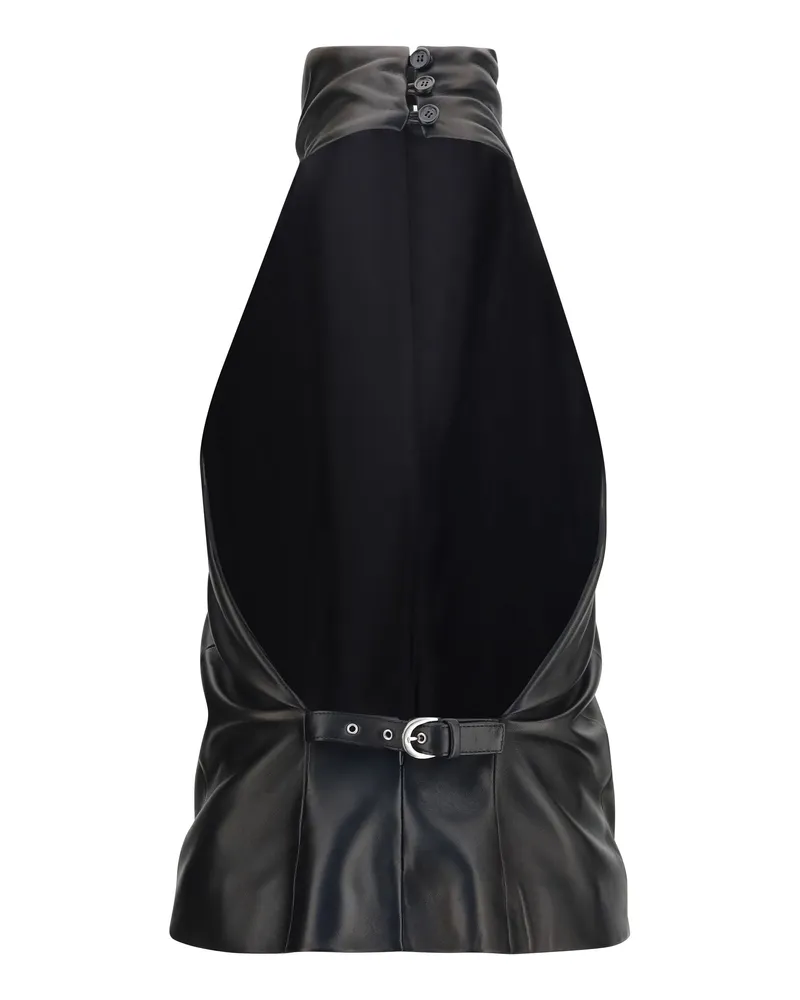 KHAITE Women's Rone Leather Top Black Lamb Ovis Aries Black