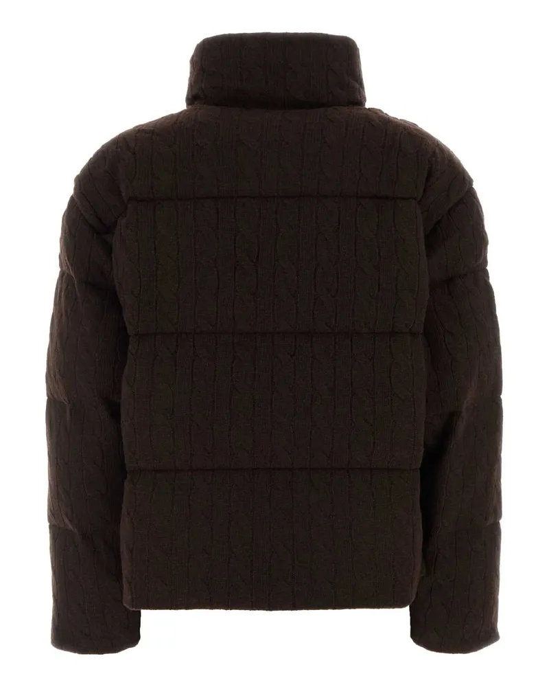 Ralph Lauren Wool-Blend Quilted Down Jacket — Brown Brown