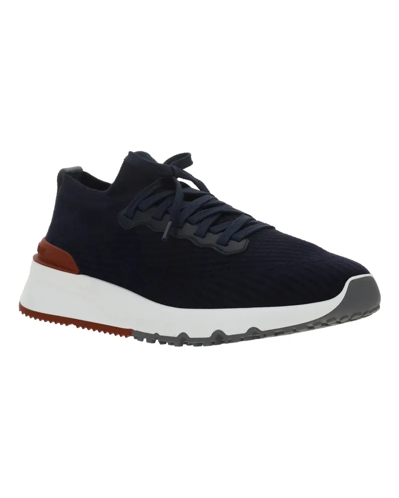 Brunello Cucinelli Men's Cotton Sneakers Blue+river Upper: Cotton; Sole: Rubber Blue