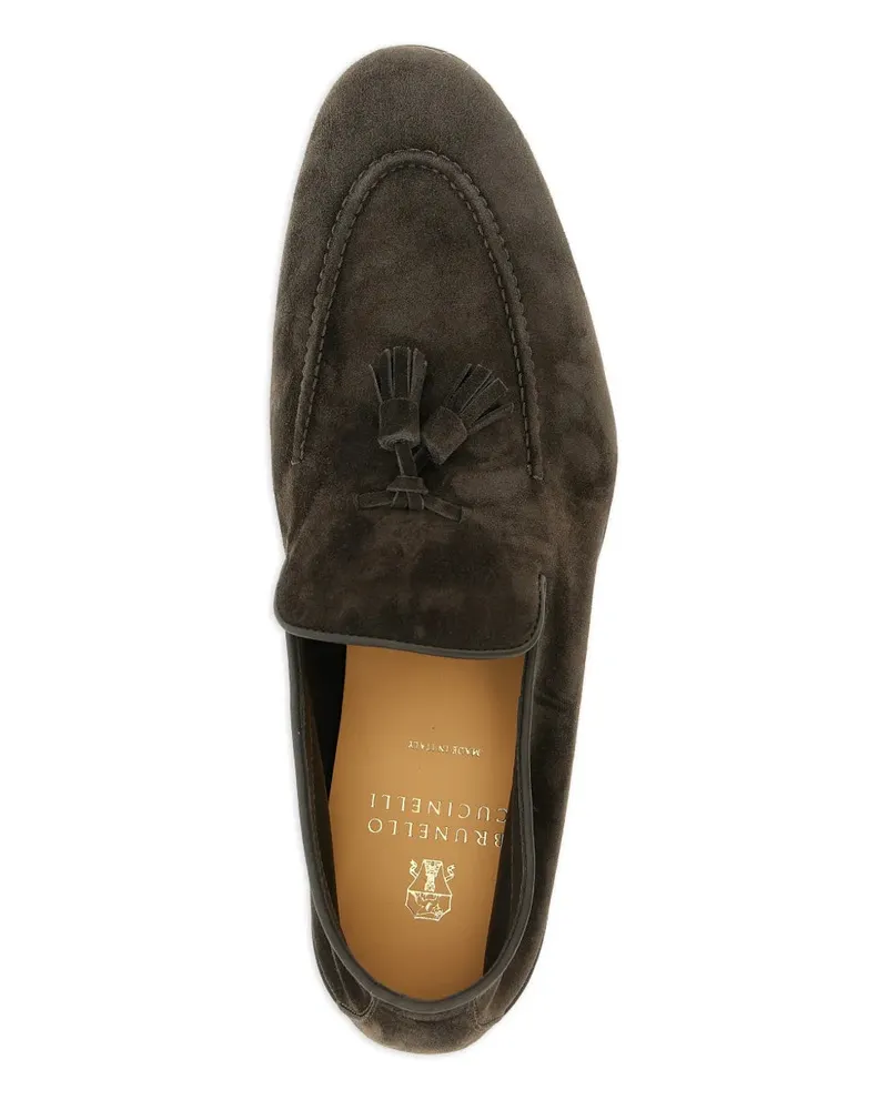 Brunello Cucinelli Men's Tassel-Detail Loafers Ss26 M Grey