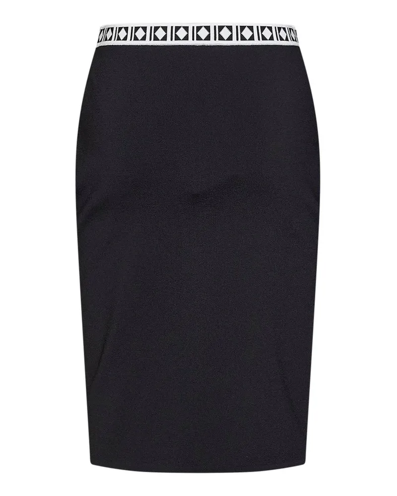Versace Women's Knit Midi Skirt With Jacquard Black Viscose Black