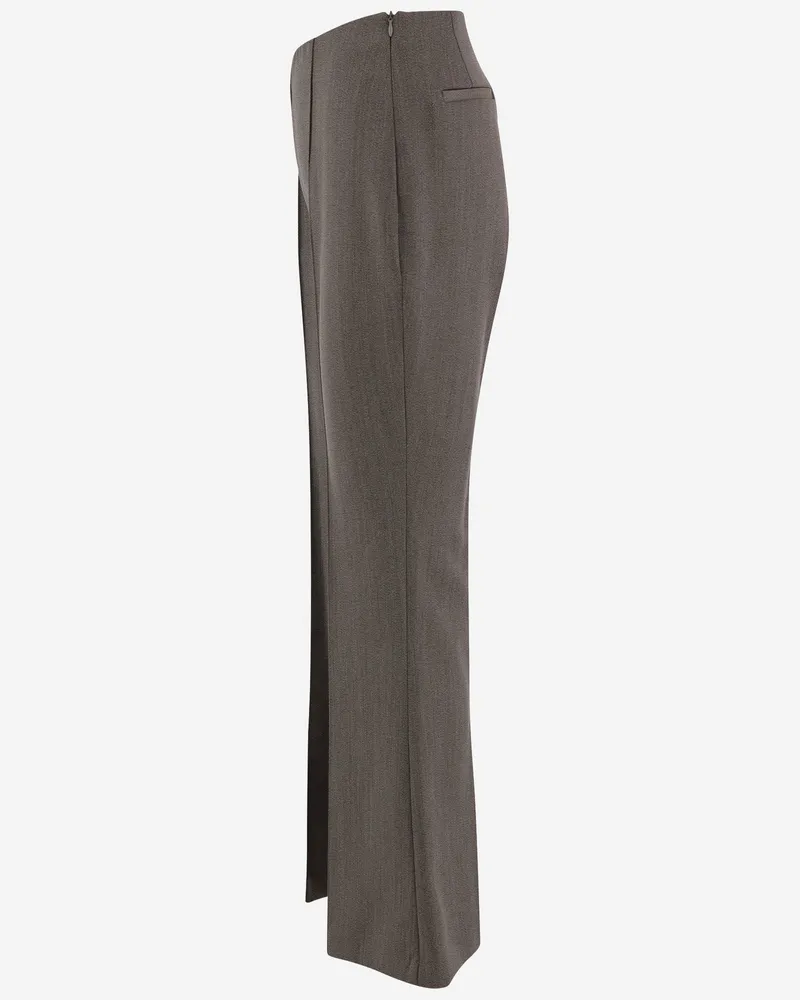 FRANKIE Shop Flared Wool Trousers — Beige Beige