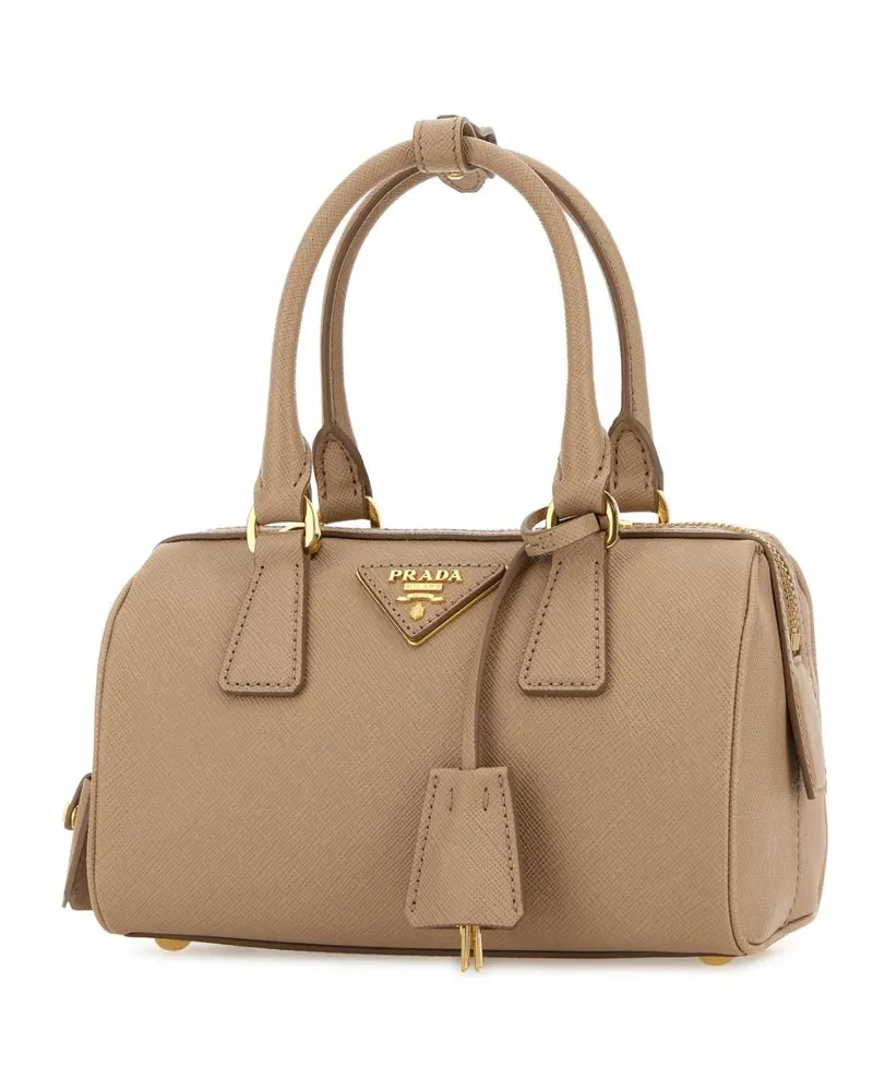 Prada Women's Cappuccino Leather Handbag Cammeo Borse A Mano Bag Beige